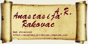 Anastasija Rakovac vizit kartica